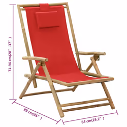 VidaXL 313026 chaise d'extérieur Terrace Siège rembourré Bambou, Polyester - Vue supplémentaire 8
