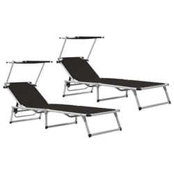 VidaXL 312458 chaise d'extérieur Linge Aluminium, Acier, Textile Noir