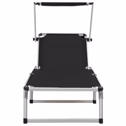 VidaXL 312458 chaise d'extérieur Linge Aluminium, Acier, Textile Noir