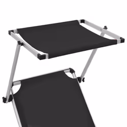 VidaXL 312458 chaise d'extérieur Linge Aluminium, Acier, Textile Noir - Vue supplémentaire 7