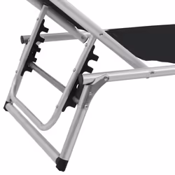 VidaXL 312458 chaise d'extérieur Linge Aluminium, Acier, Textile Noir - Vue supplémentaire 8