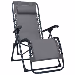 VidaXL 312462 chaise d'extérieur Terrace Acier, Textile Gris
