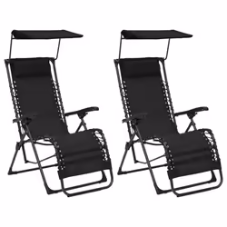 VidaXL 312471, Terrace, Acier, Textile, Noir