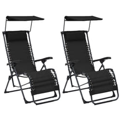 VidaXL 312471 chaise d'extérieur Terrace Acier, Textile Noir