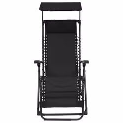 VidaXL 312471 chaise d'extérieur Terrace Acier, Textile Noir