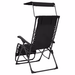 VidaXL 312471 chaise d'extérieur Terrace Acier, Textile Noir - Vue supplémentaire 4