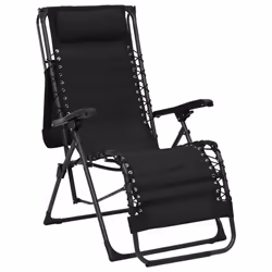 VidaXL 312471 chaise d'extérieur Terrace Acier, Textile Noir - Vue supplémentaire 5
