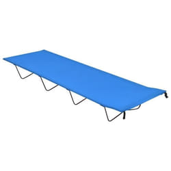 vidaXL Lit de camping 180x60x19 cm Tissu Oxford et acier Bleu - TU