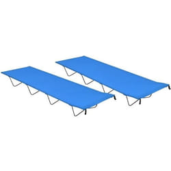 vidaXL Lits de camping 2 pcs 180x60x19 cm Tissu Oxford et acier Bleu - TU