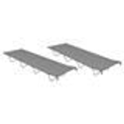 vidaXL Lits de camping 2 pcs 180x60x19 cm Tissu Oxford et acier Gris - TU