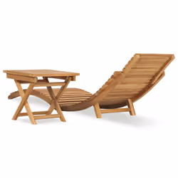 VidaXL 310666 chaise d'extérieur Linge Teck - Vue supplémentaire 4