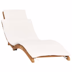 VidaXL 310667, Linge, Siège rembourré, Teck, Crème, Blanc