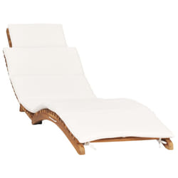 VidaXL 310667 chaise d'extérieur Linge Siège rembourré Teck Crème, Blanc
