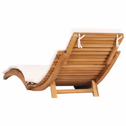 VidaXL 310667 chaise d'extérieur Linge Siège rembourré Teck Crème, Blanc - Vue supplémentaire 4