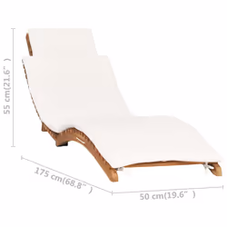 VidaXL 310667 chaise d'extérieur Linge Siège rembourré Teck Crème, Blanc - Vue supplémentaire 7