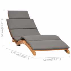 VidaXL 310668 chaise d'extérieur Linge Siège rembourré Teck Gris - Vue supplémentaire 7