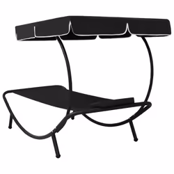 VidaXL 313533 chaise d'extérieur Terrace Siège rembourré Oxford, Acier Noir - Vue supplémentaire 4