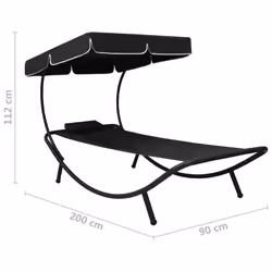VidaXL 313533 chaise d'extérieur Terrace Siège rembourré Oxford, Acier Noir - Vue supplémentaire 7