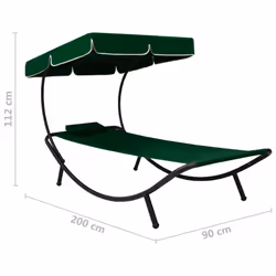 VidaXL 313534 chaise d'extérieur Terrace Siège rembourré Oxford, Acier Vert - Vue supplémentaire 7