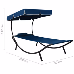 VidaXL 313535 chaise d'extérieur Terrace Siège rembourré Oxford, Acier Bleu - Vue supplémentaire 7