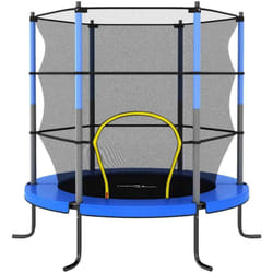 vidaXL Trampoline avec filet de sécurité Rond 140x160 cm Bleu