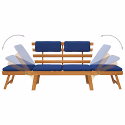 VidaXL 312120 banc de jardin Bois d'acacia, Tissu, Polyester - Vue supplémentaire 6