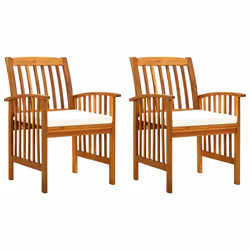 VidaXL 312128, Terrace, Siège rembourré, Bois d'acacia, Crème, Blanc, Polyester, 610 mm