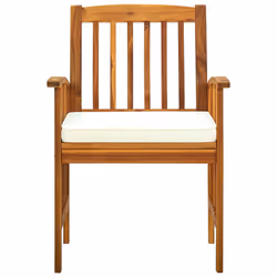 VidaXL 312128 chaise d'extérieur Terrace Siège rembourré Bois d'acacia Crème, Blanc - Vue supplémentaire 4