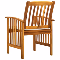 VidaXL 312128 chaise d'extérieur Terrace Siège rembourré Bois d'acacia Crème, Blanc - Vue supplémentaire 5