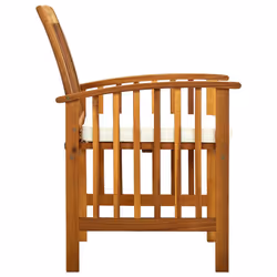 VidaXL 312128 chaise d'extérieur Terrace Siège rembourré Bois d'acacia Crème, Blanc - Vue supplémentaire 6