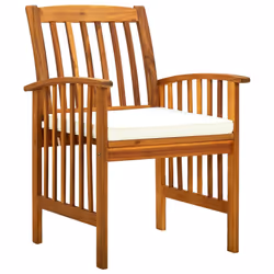 VidaXL 312129 chaise d'extérieur Terrace Siège rembourré Bois d'acacia Crème, Blanc