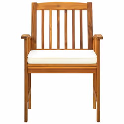 VidaXL 312129 chaise d'extérieur Terrace Siège rembourré Bois d'acacia Crème, Blanc - Vue supplémentaire 4