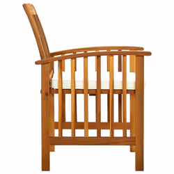 VidaXL 312129 chaise d'extérieur Terrace Siège rembourré Bois d'acacia Crème, Blanc - Vue supplémentaire 6