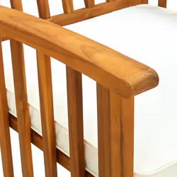 VidaXL 312129 chaise d'extérieur Terrace Siège rembourré Bois d'acacia Crème, Blanc - Vue supplémentaire 7