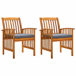 VidaXL 312130, Terrace, Siège rembourré, Bois d'acacia, Gris, Polyester, 610 mm