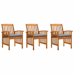 VidaXL 312131, Terrace, Siège rembourré, Bois d'acacia, Gris, Polyester, 610 mm