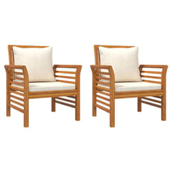 VidaXL 312137 chaise d'extérieur Terrace Siège rembourré Bois d'acacia Crème, Blanc