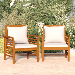VidaXL 312137 chaise d'extérieur Terrace Siège rembourré Bois d'acacia Crème, Blanc