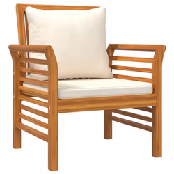 VidaXL 312137 chaise d'extérieur Terrace Siège rembourré Bois d'acacia Crème, Blanc