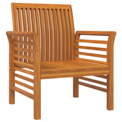VidaXL 312137 chaise d'extérieur Terrace Siège rembourré Bois d'acacia Crème, Blanc - Vue supplémentaire 4