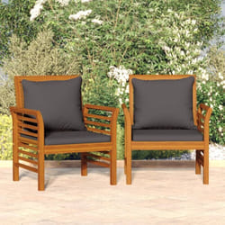VidaXL 312138 chaise d'extérieur Terrace Siège rembourré Bois d'acacia Gris