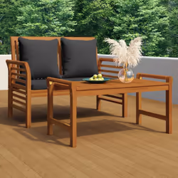 DESCRIPTION GÉNÉRALE Le banc canapé en bois massif ajoute une touche d'élégance à votre espace extérieur et est un excellent  ...