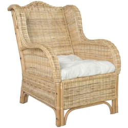 Canapé avec coussin Rotin naturel et lin
