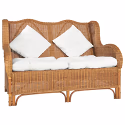 VidaXL 325468, Marron, 2 siège(s), Lin, Rotin, 1200 mm, 840 mm, 905 mm