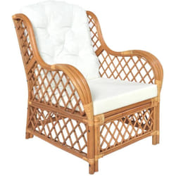 Vidaxl - Canapé avec coussin Marron clair Rotin naturel et lin