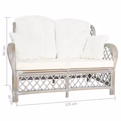 VidaXL 325473 canapé 2 siège(s) Crème, Gris - Vue supplémentaire 5