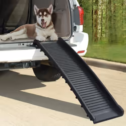 La rampe pour chiens peut faire monter ou descendre vos animaux de compagnie sur un terrain plus élevé beaucoup plus facileme ...