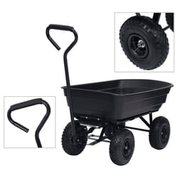 vidaXL Chariot à main à bascule de jardin 300 kg 75 L Noir