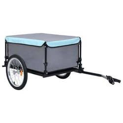 vidaXL Remorque de vélo noir et bleu 65 kg - TU