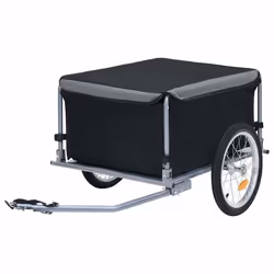 vidaXL Remorque de vélo noir et gris 65 kg - TU